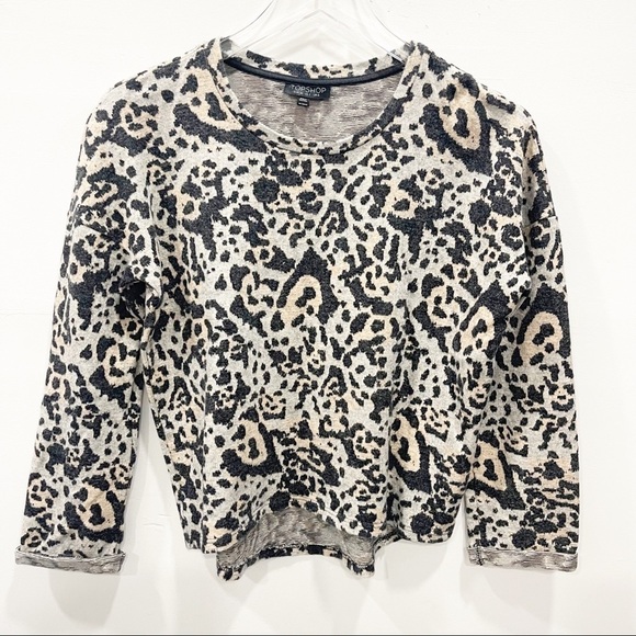 Topshop Brushed Leopard Print Sweater - Picture 2 of 10